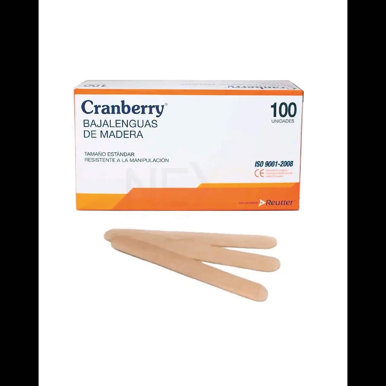 Bajalenguas madera desechable Cranberry caja uso clínico